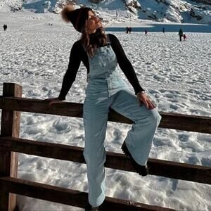 Zara Light Blue Denim Jumpsuit